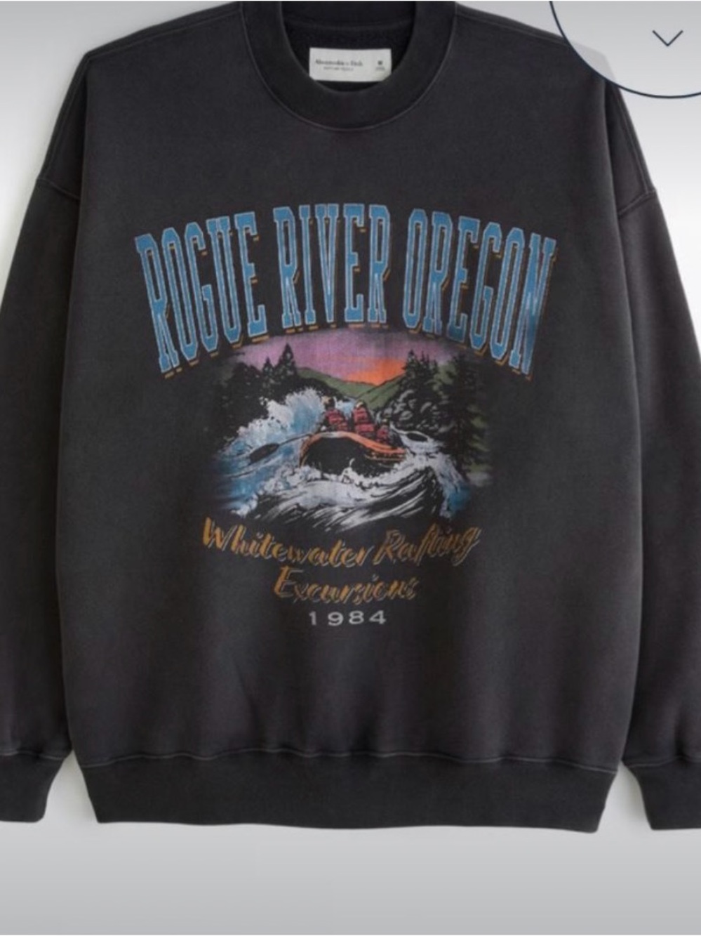 Abercrombie & Fitch Black Rogue River Oregon Graphic Sweatshirt